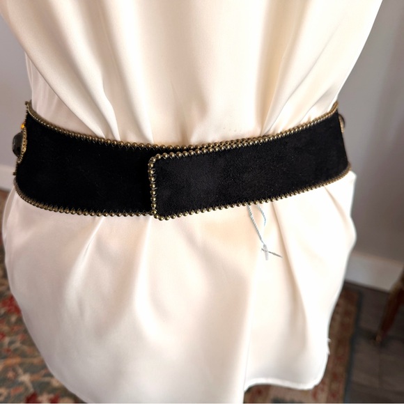 Leatherock Black and Gold Embellished Belt main image 6